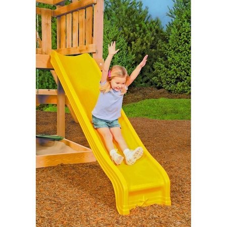 PLAYSTAR PS 8813 Scoop Slide, Conventional, HDPE, Yellow, For 48 in Playdeck PS8813